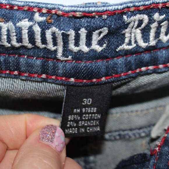 Antique Rivet Designer Jeans - Picture 7 of 14